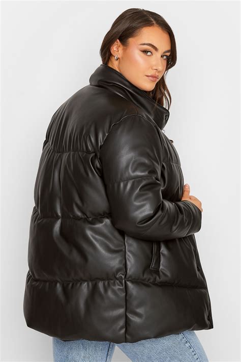 faux leather puffer jacket.